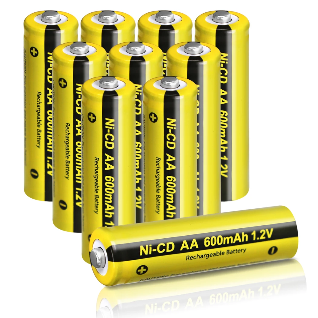 

10PC PKCELL 1.2V NICD AA Rechargeable Battery LED Lights Batteries Button Top 600mAh For Outdoor Lamp Garland For Christmas Tree