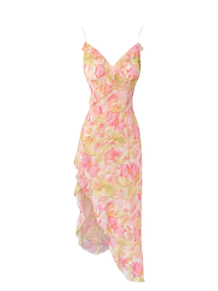 Женское винтажное платье с цветочным принтом