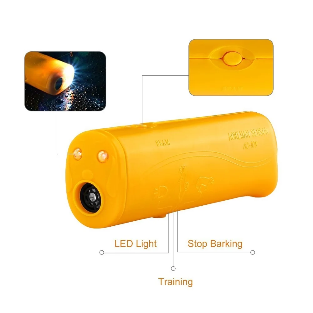 3 in 1 Pet Dog Repeller Whistle Ultrasonic Anti Barking Stop Bark Device with Flash Light Outdoor Pets Dogs Repellent Training images - 6