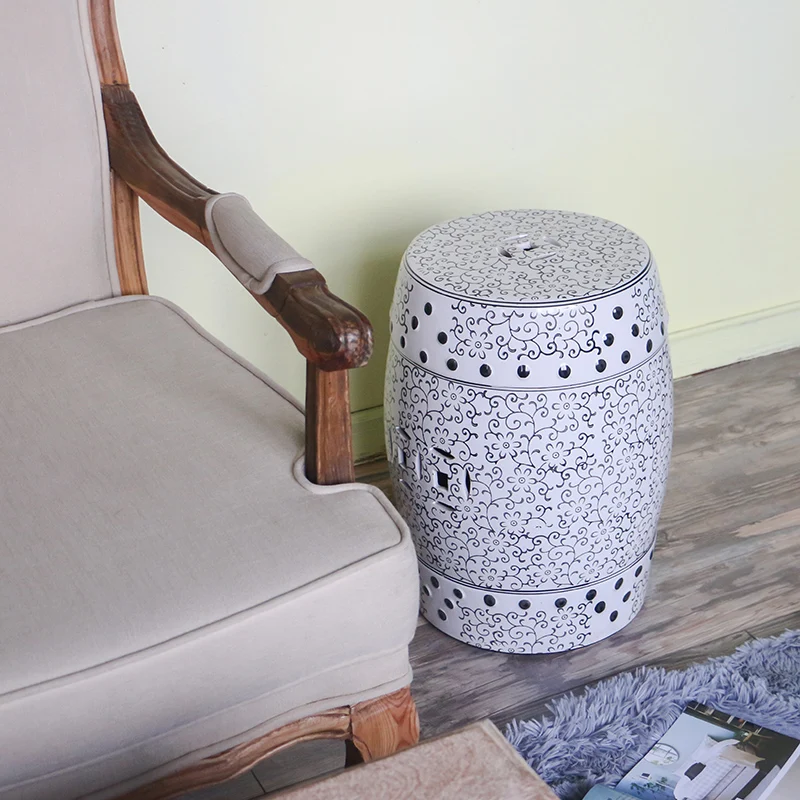 Керамический стул Цзиндэчжэнь золотой фарфоровый с отверстиями для балкона