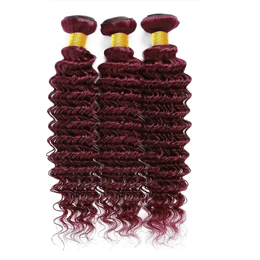 # 99J Пучки человеческих волос с глубокими волнами бразильские волосы Remy бордовые
