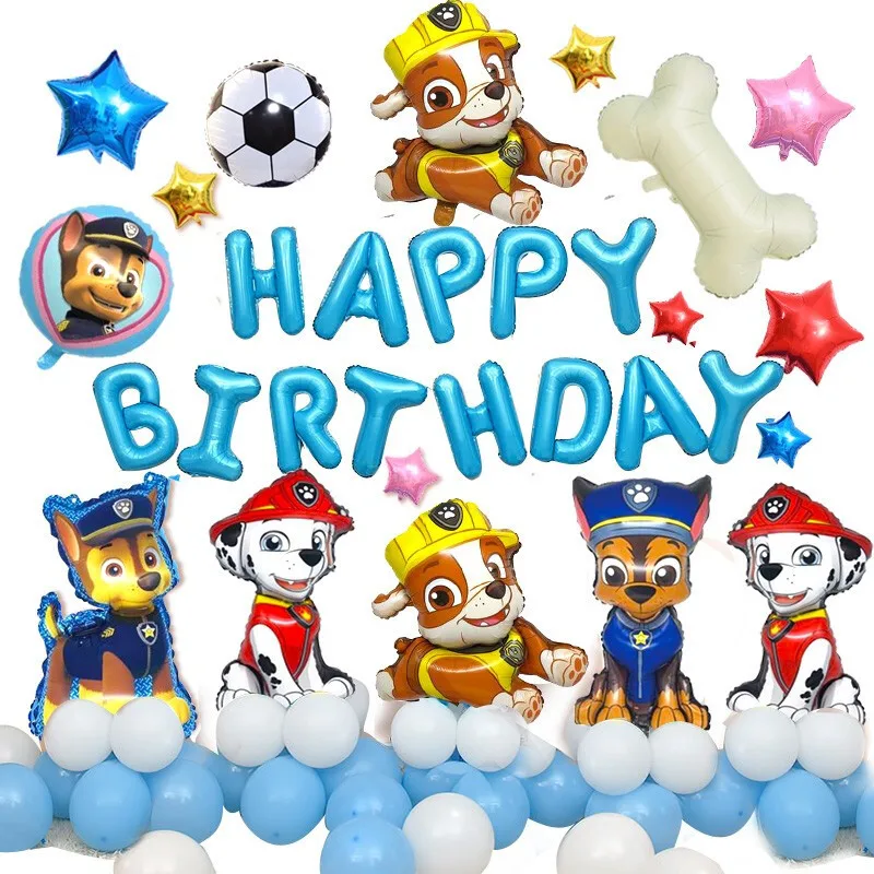 

New paw patrol anime theme balloon set baby birthday party scene layout cartoon animal cute little balloon