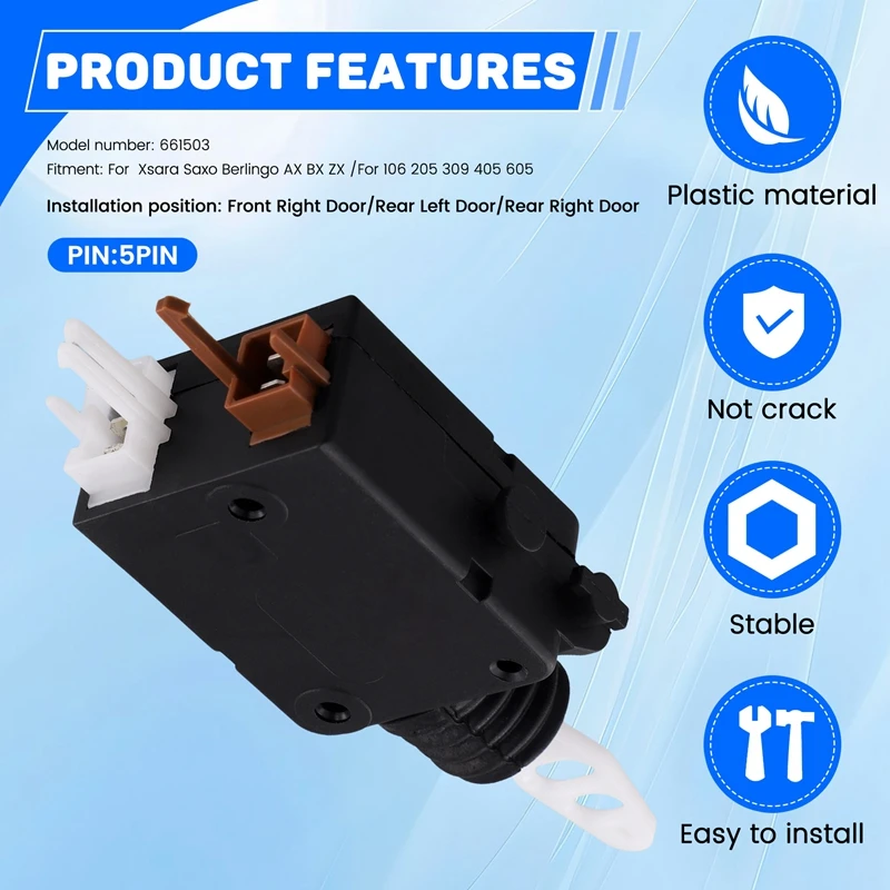 661503 Door Lock Motor Actuator For Citroen Xsara Saxo Berlingo AX BX ZX Peugeot 106 205 309 405 605