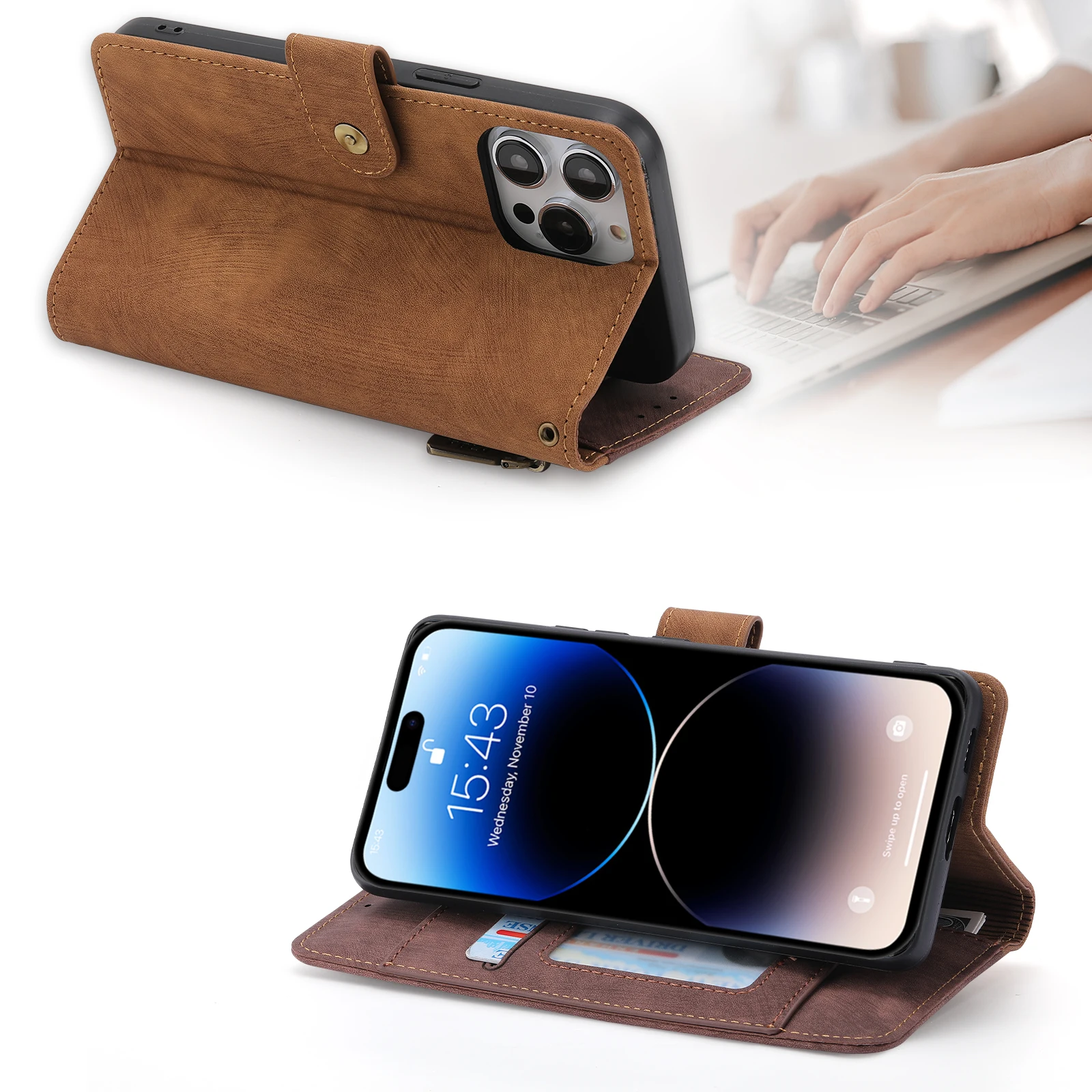 Pova Neo3 5 2023 женский кошелек на молнии для Tecno 4 Pro Роскошный кожаный чехол-книжка с