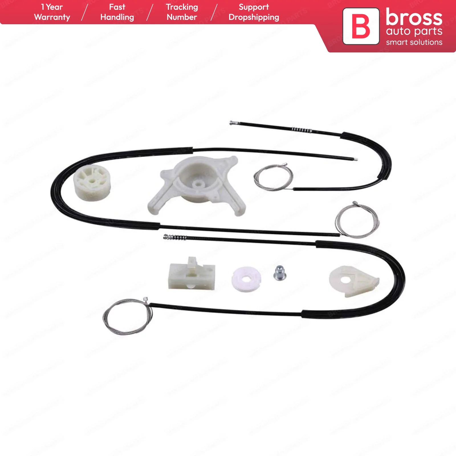 

Bross Auto Parts BWR863 Electrical Power Window Regulator Kit Front Corner with Left Wheel Kit for Mercedes W639 Vito Viano