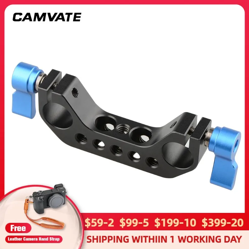 

CAMVATE Aluminum Alloy Camera Universal Standard 15mm Double Railblock Rod Clamp For 15mm DSLR Camera Shoulder Support System