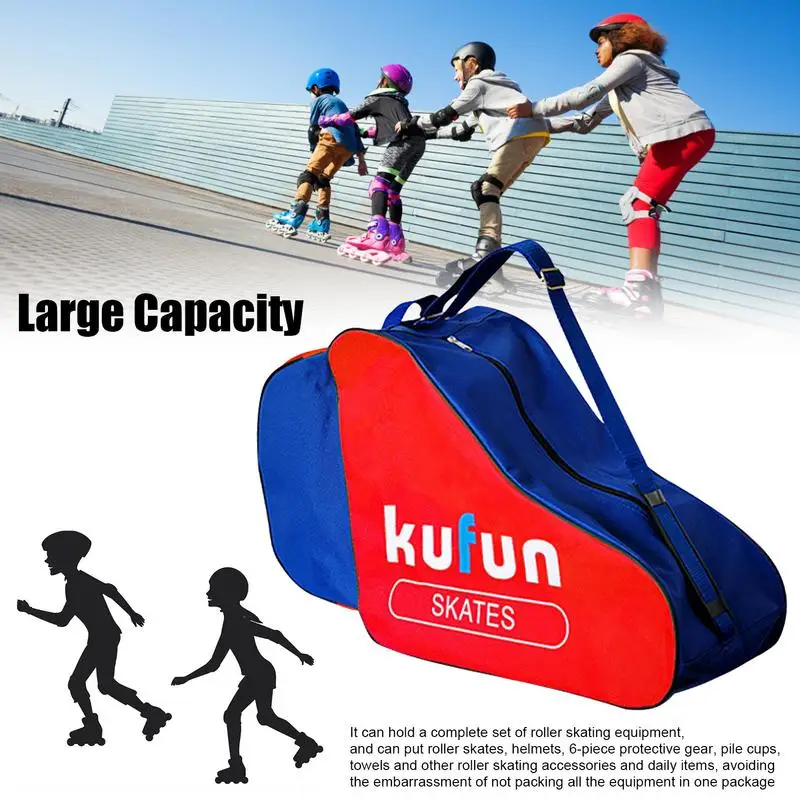 

1 Piece Triangle Roller Skate Bag Portable Carry Shoulder Strap Ice Skating Nylon Portable Bag Case For Adult Children