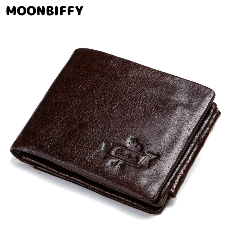 

Genuine Leather Vintage Wallet Men With Coin Pocket Short Wallets Small Zipper Walet With Card Holders Man Purse