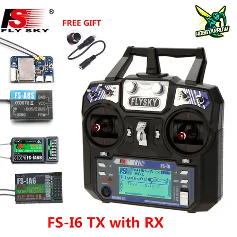 Радиопередатчик FLYSKY FS-i6 I6 2,4G 6CH AFHDS 2A IA6B X6B A8S R6B Fli14 + приемник для радиоуправляемого самолета вертолета FPV гоночного дрона