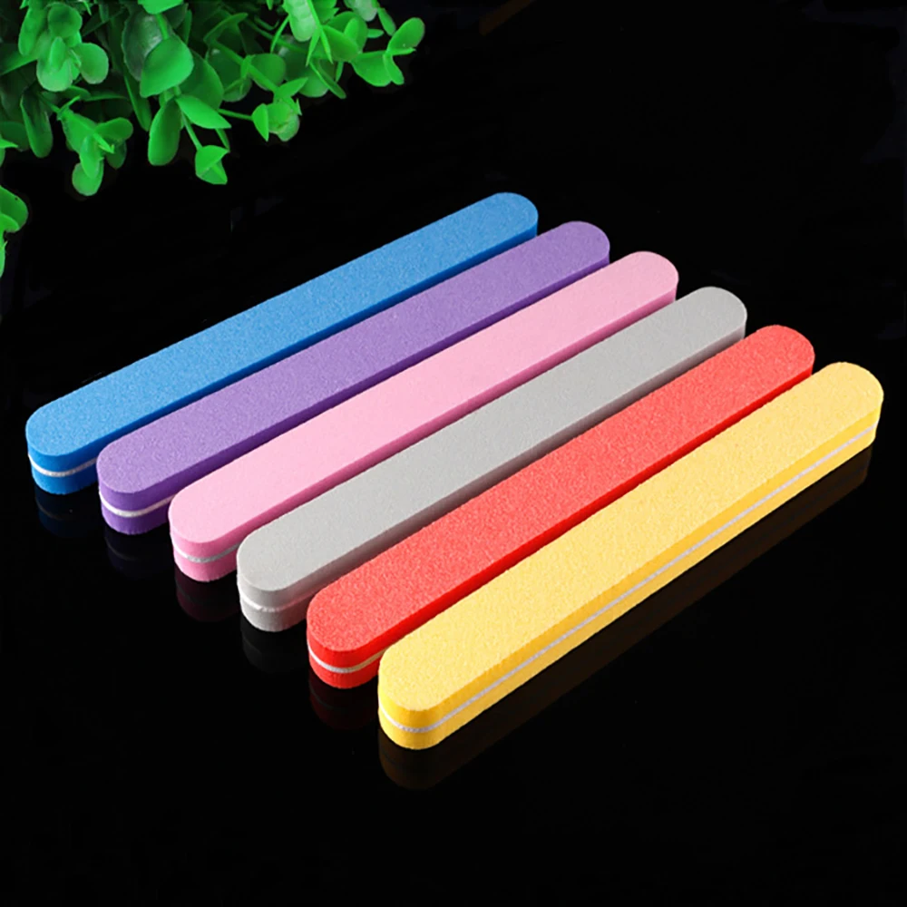 

Nail Sander File For Manicure Nails Files Diamond Sponge Straight Round Rubbing High Double-sided Frosted Nail Down 10sticks