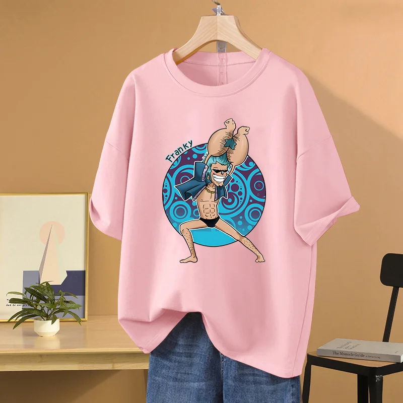 Футболка из аниме ONE PIECE с принтом FRANKY Спортивная уличная футболка для отдыха