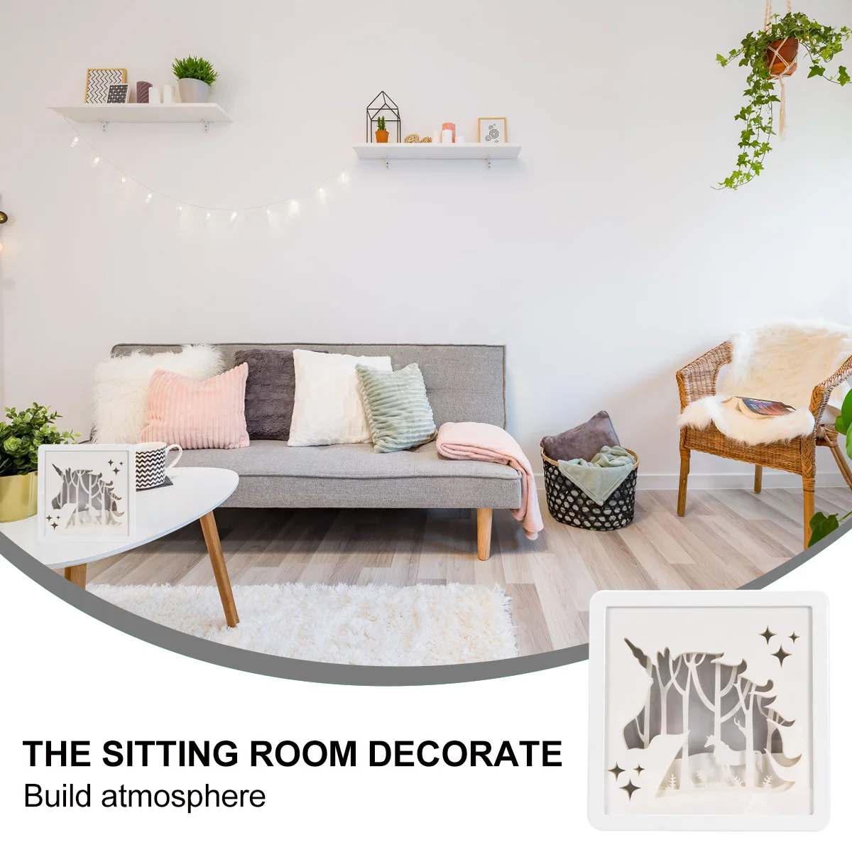 Единорог Свет Ретро 3D Коробка для вырезания из бумаги Внутренние декоративные