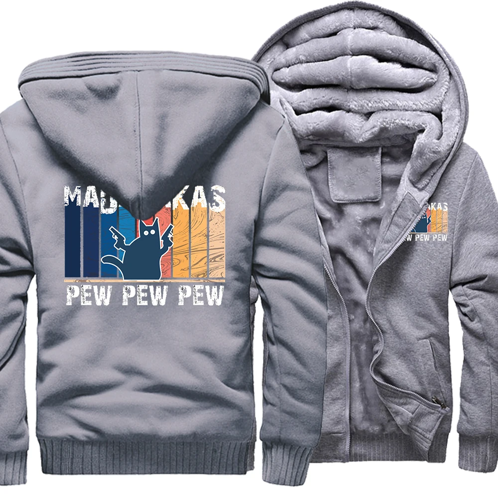 

Pewpewpew Madafakas Catprinting Men Coat Outdoor Basic Tracksuit Daily Hooded Sweatshirts Fashion Autumn Winter Male Tracksuit