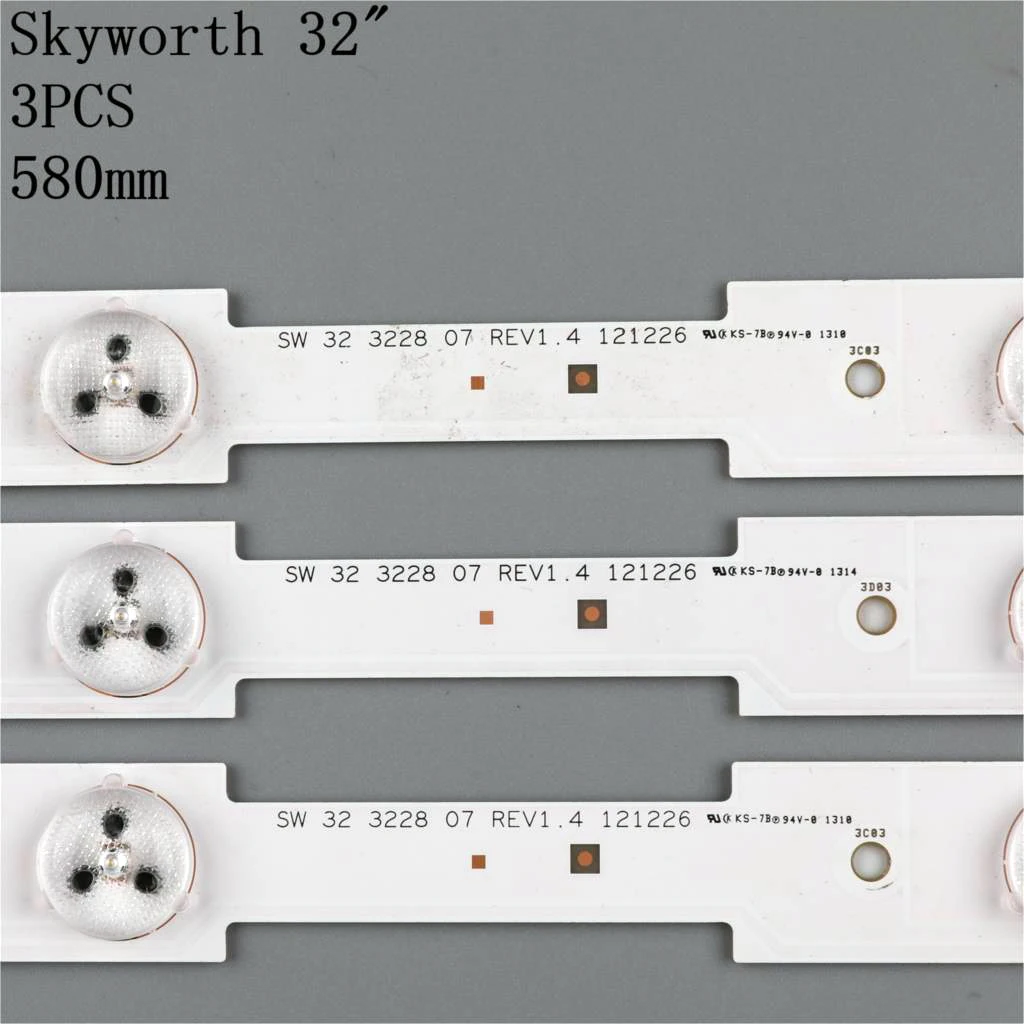 Для ТВ-полосок Skyworth 32E350E 32E320W 32E306C SW323228 07 LBUA-SDL320X1-S08B SW 32 3228 REV1.4 580 мм 1 комплект = 3 шт. -
