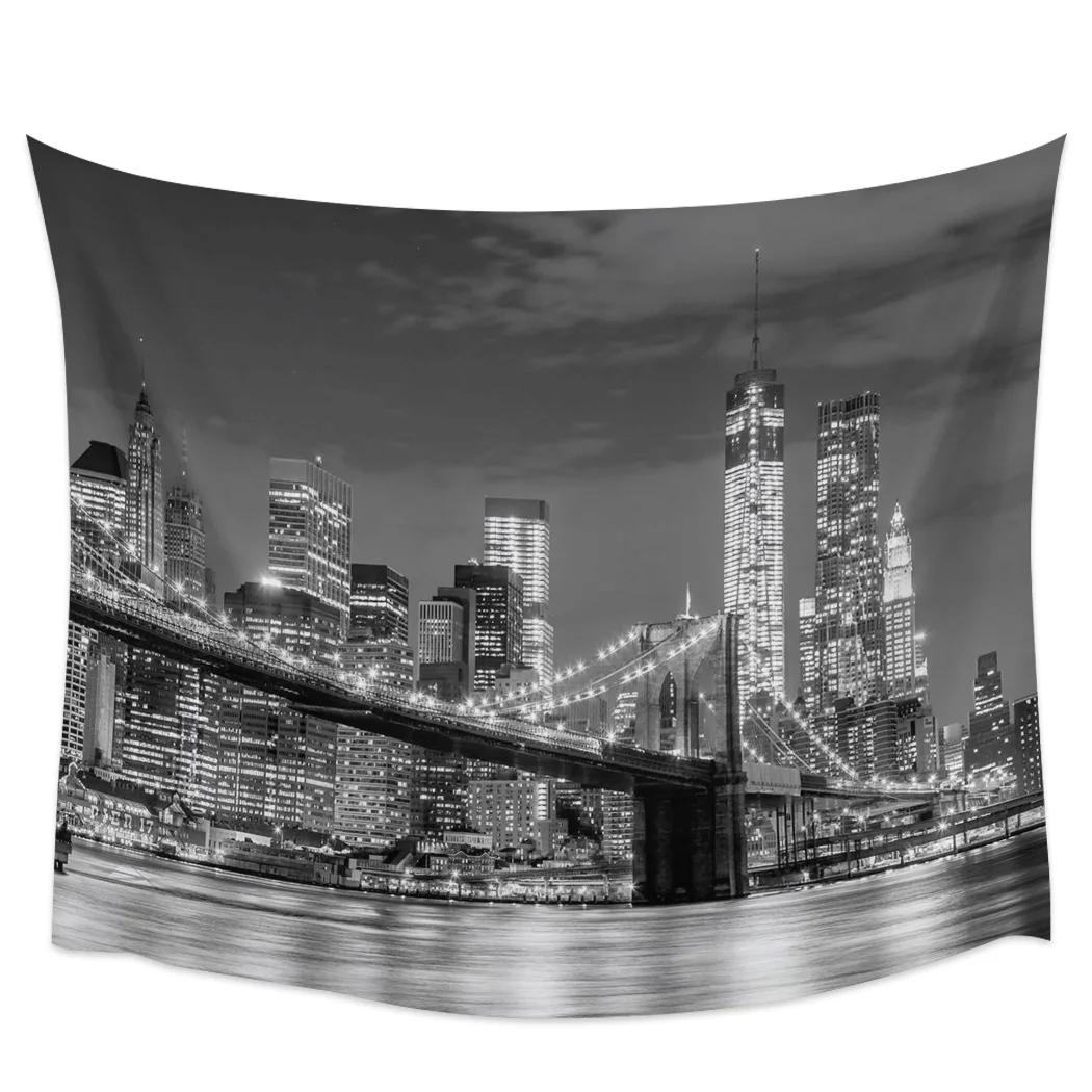 

Бруклинский мост Манхэттен архитектурный гобелен фон настенное покрытие домашнее украшение одеяло для спальни настенные гобелены