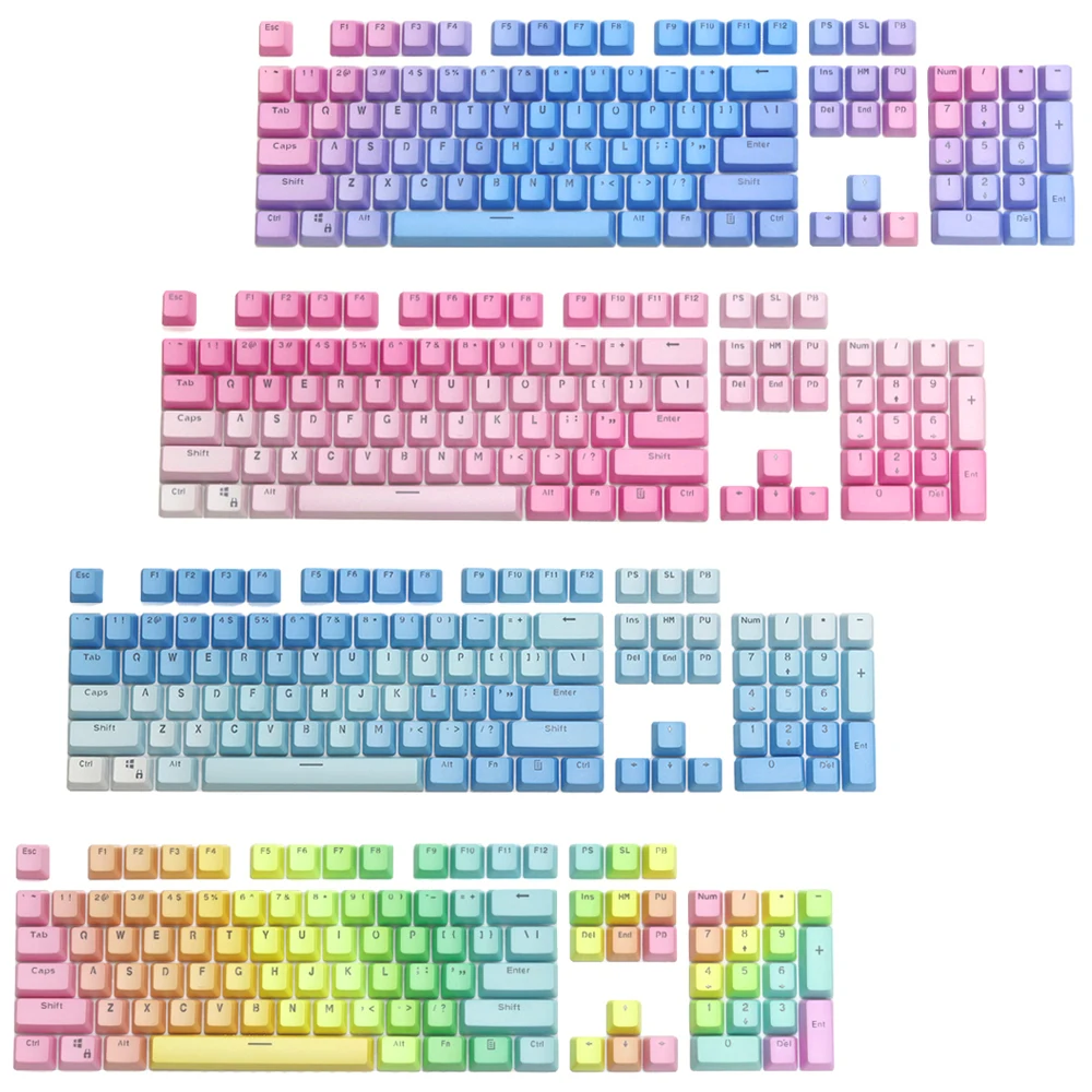 

104 или 17 клавиш PBT колпачки для клавиш с подсветкой двухцветные градиентные колпачки для механической клавиатуры RGB игровые пользовательски...