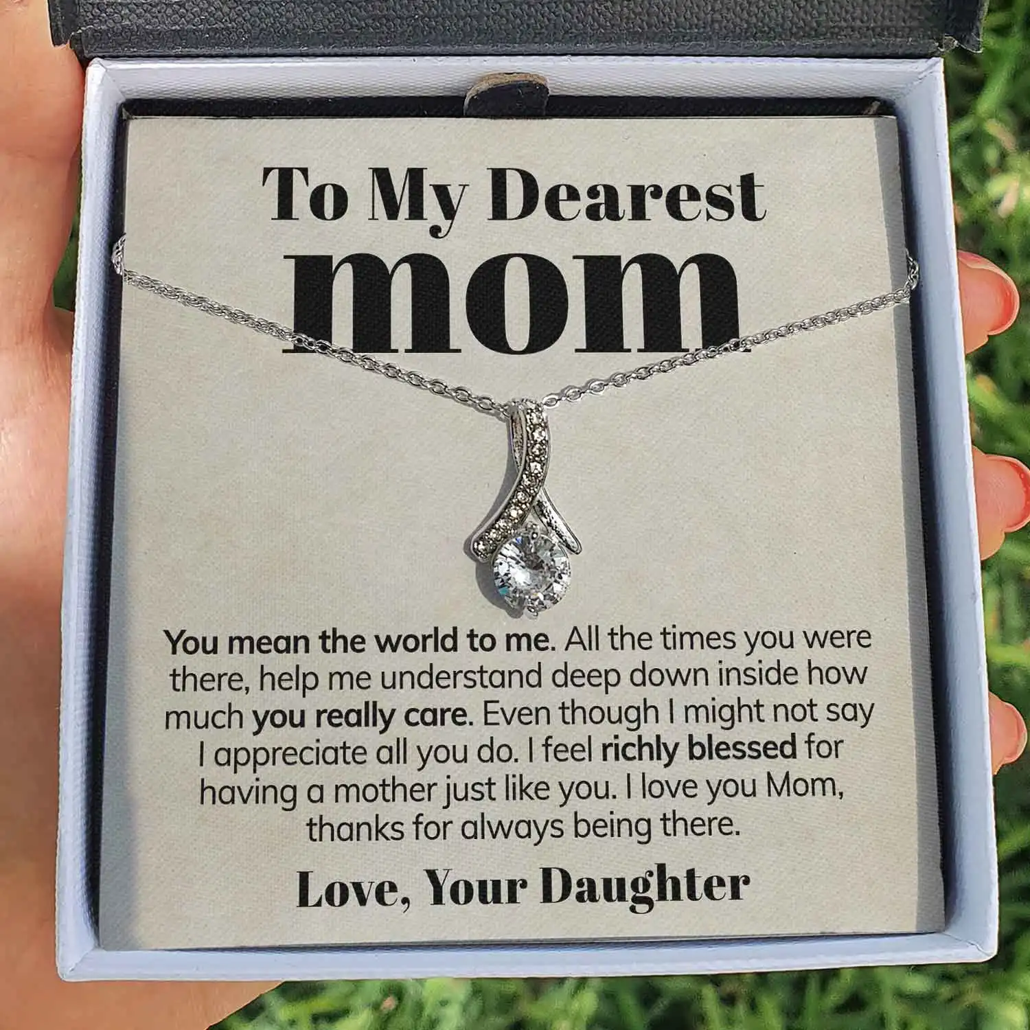 To My Dearest Mom Gift Moon Pendants Alluring Beauty Necklace Jewelry Holiday 2022 Women Mother Necklaces Gift Box