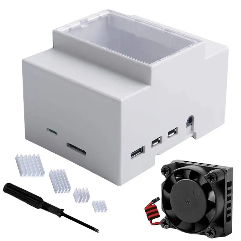 

4 Model B Cooling Case With Integrated Cooling Fan Heatsink Case Kit Modular Box For Electrical Panels