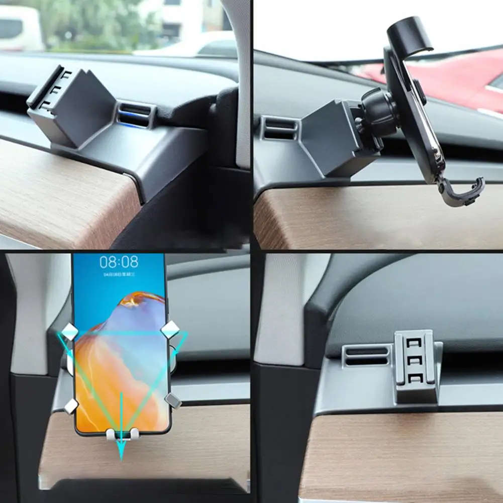 

Car Mount Phone Holder Stable 360 Degree Rotation ABS Left-hand Drive Phone Mount For Tesla Model 3/Y Car Interior Accessories
