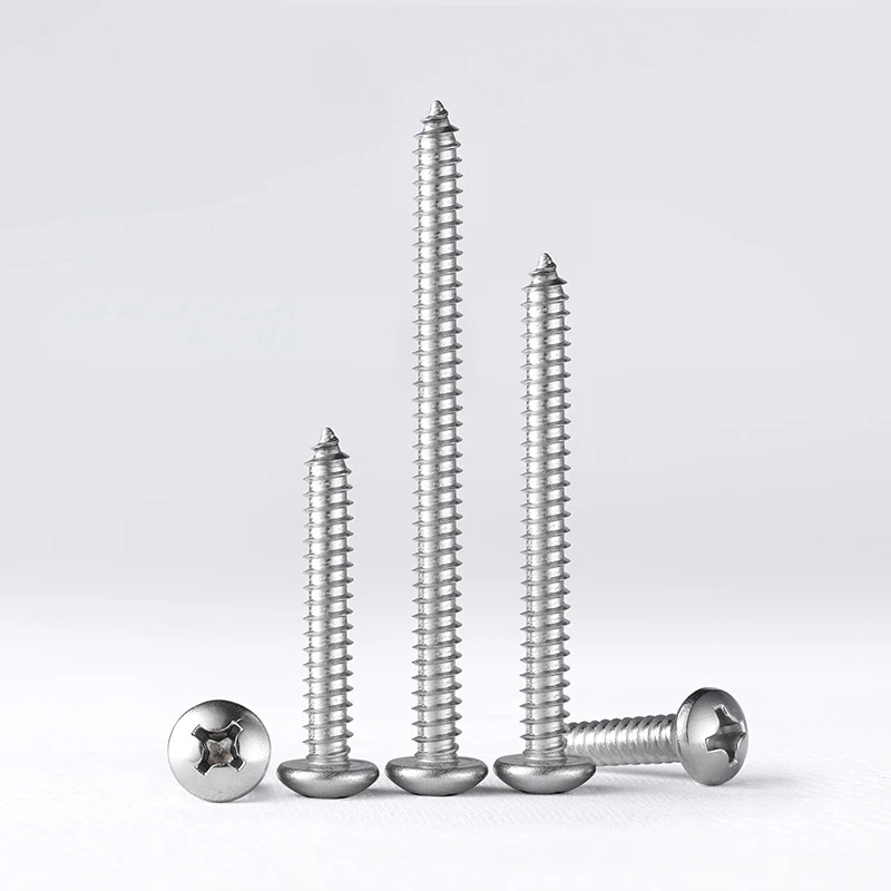 

316(A4) Stainless Steel Phillips Round Head Self Tapping Screws Wooden Screw M2 M2.2 M2.6 M3 M3.5 M4 M5