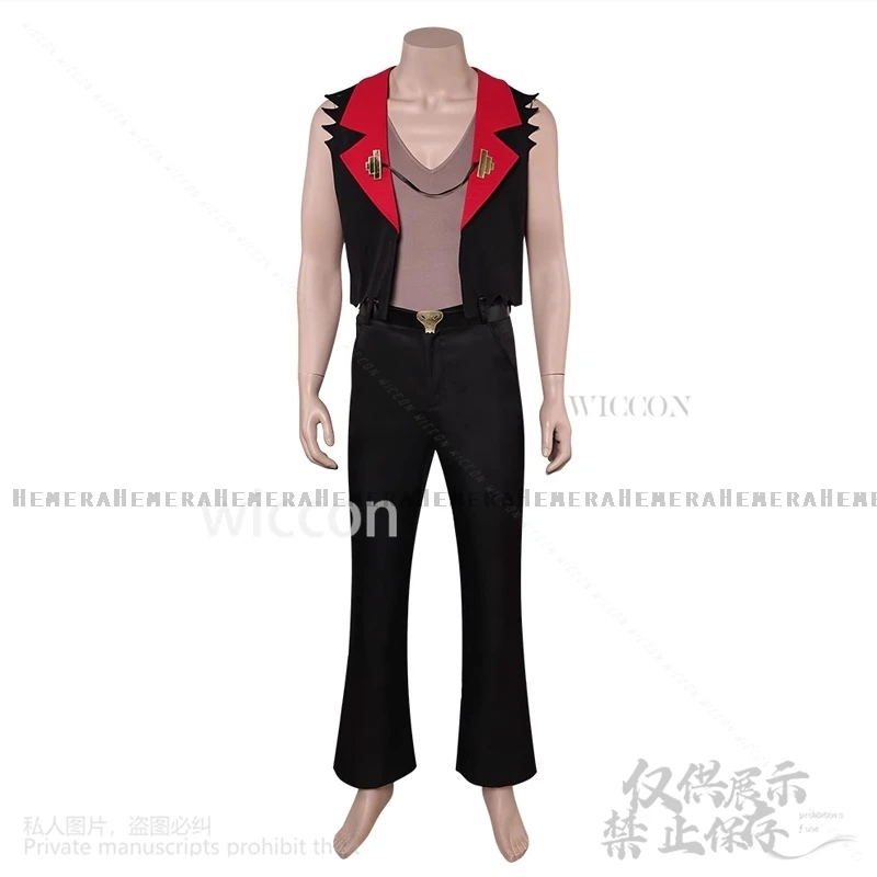 Аниме Helluvaaa Косплей Костюм Босса Сатана Топ без рукавов Брюки дьявола для