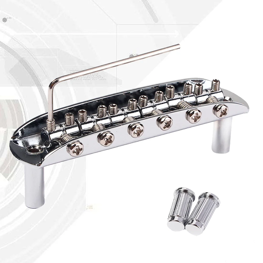 

GA414 Metal Guitar Parts Saddle Bridge for Electric Guitar Instrument Accessories (Silver)