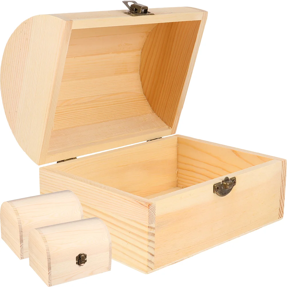 3 Pcs Craft Stash Boxes Cajas De Madera Para De Mesa Craft Storage Box Dresser Trinket Box Jewelery Organizer