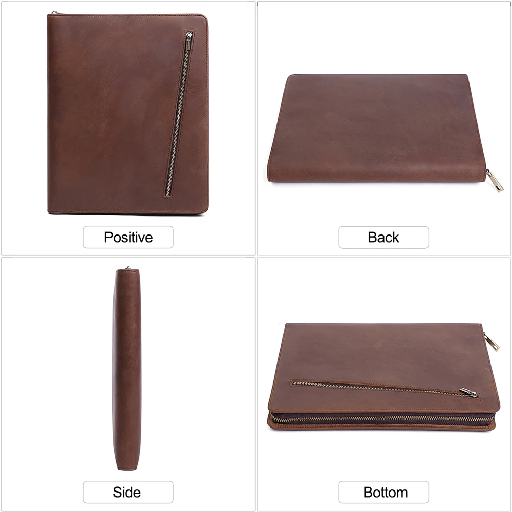 Business Tablet Briefcase Genuine Leather File Folder New Large Capacity Laptop Briefcase for iPad Mini Top Quality Document Bag