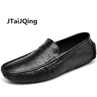 new genuine leather shoes mens spring 2022 men business casual soft soled non slip breathable loafers black driving shoes