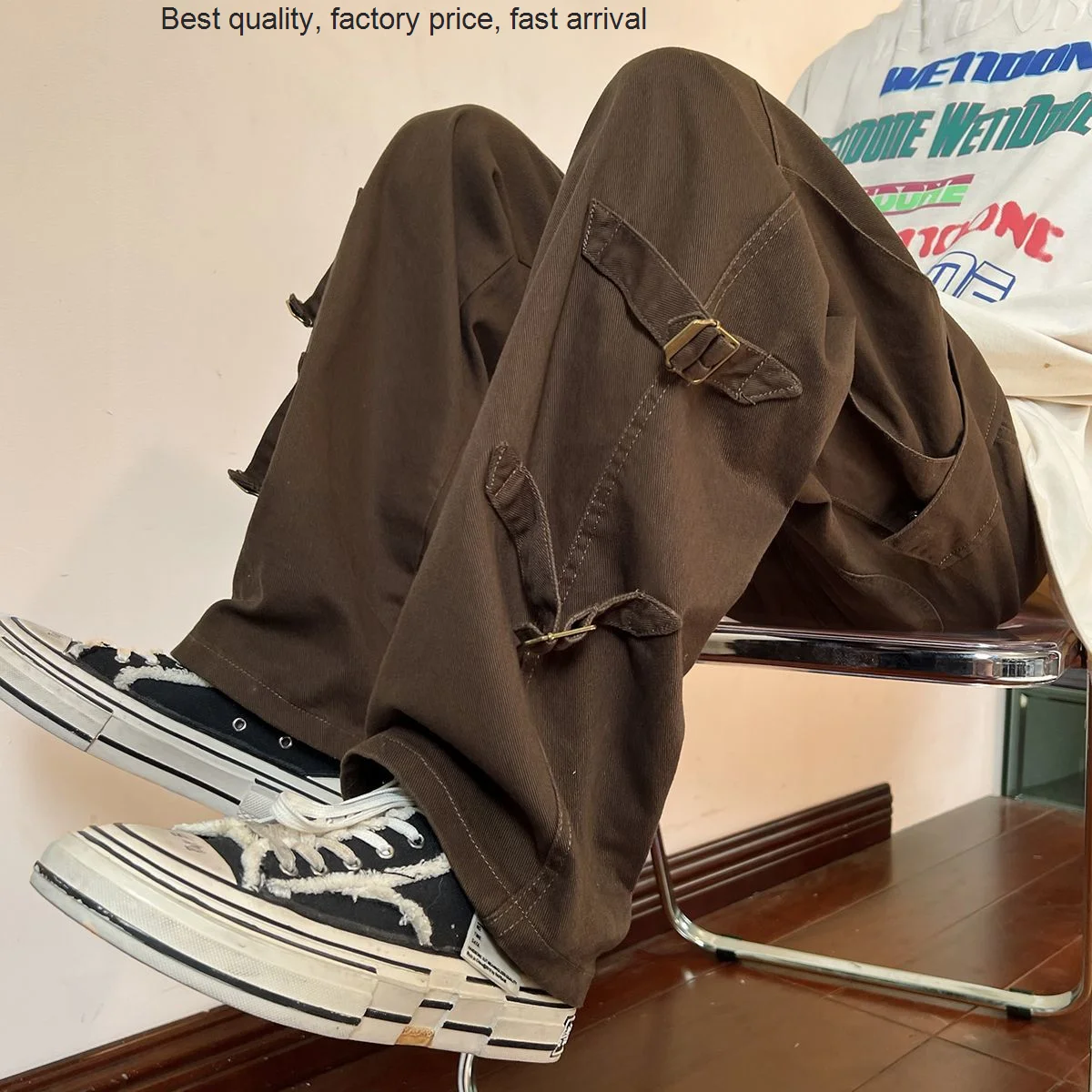 

High quality luxury br Autumn Winter American Oversized Pocket Overalls Men's and Women's Casual Loose Straight Comfortable Wide
