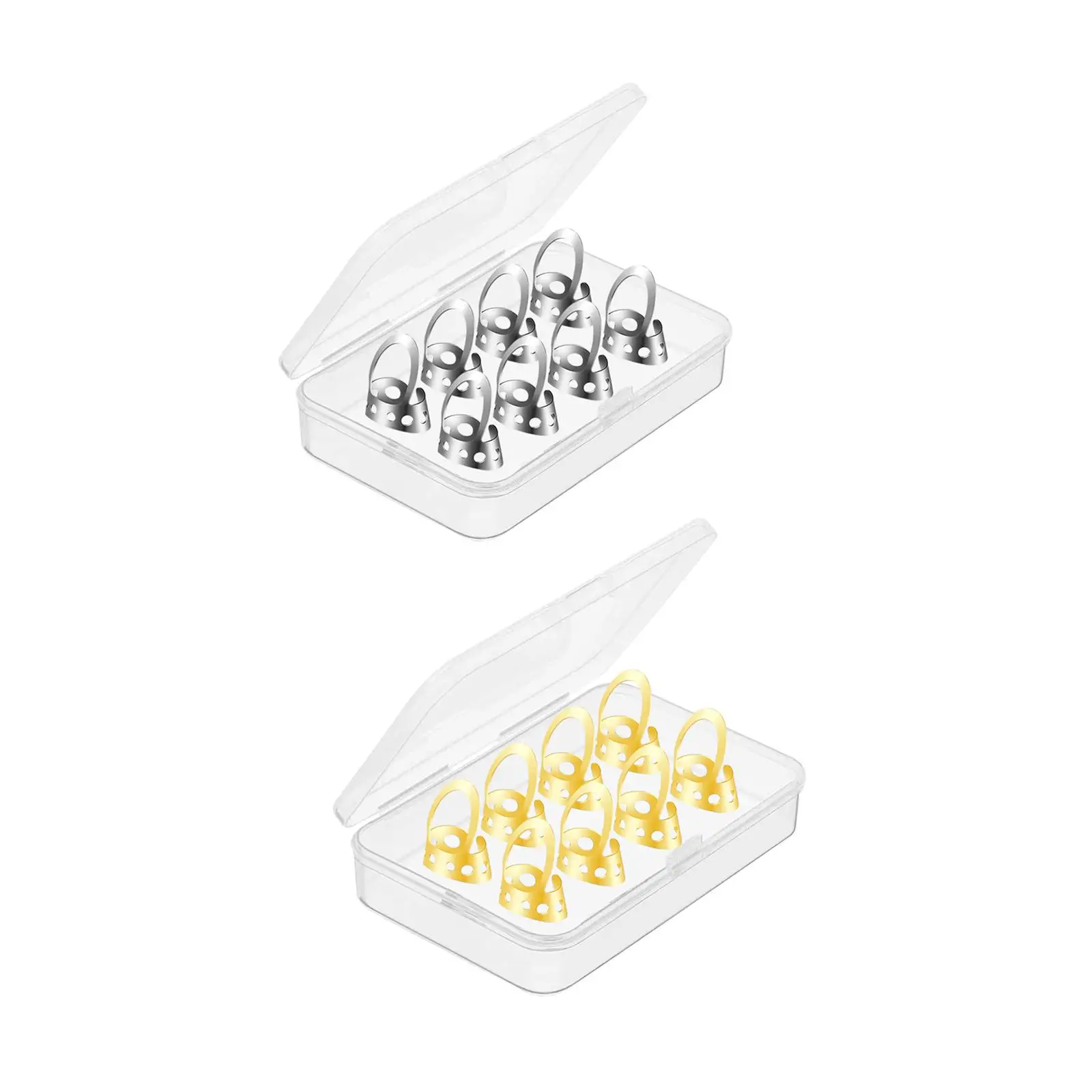 

8Pcs Guitar Picks Stainless Steel Open Design with Storage Box Portable Metal
