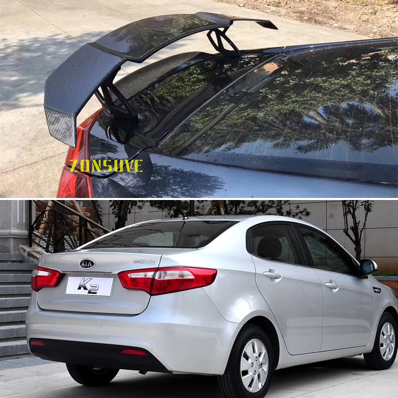 

Используется для 2011-2015 KIA K2 спойлер авто седан заднее крыло Корпус Комплект Аксессуары ABS пластик