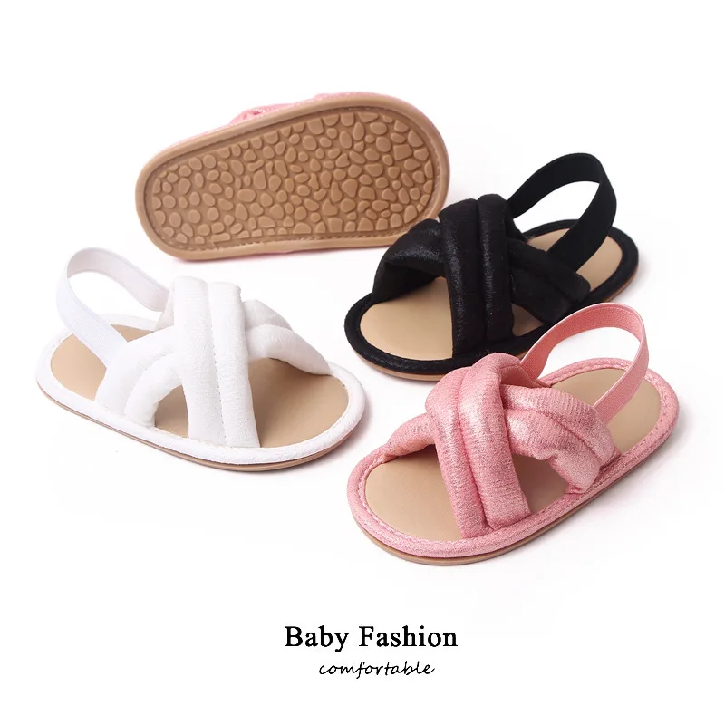 

Summer Girls' Walking Shoes Non Slip Soft Sole Breathable Sandals Solid Color Cute Baby Sandals Baby Accessories Baby Shoes Boy