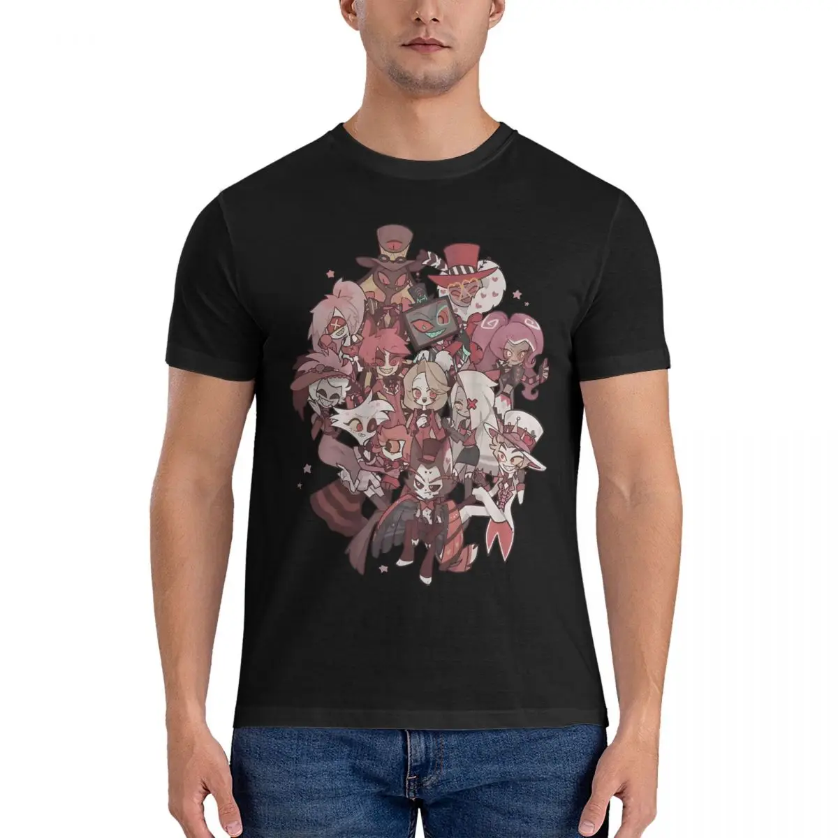 Футболка мужская из чистого хлопка с круглым вырезом