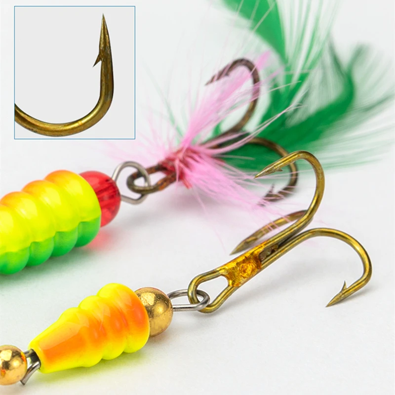 5 шт.-набор рыболовная приманка-спиннер вращающаяся приманка с блестками