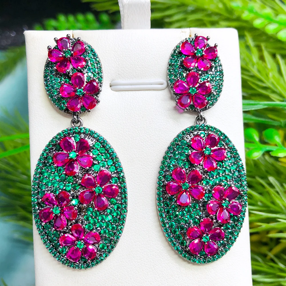 Женские свадебные серьги GODKI новые роскошные в африканском стиле с цветами