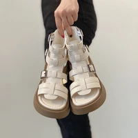 fashion platform gladiator sandals women 2022 summer new designers vintage roman shoes high top zipper open toe sandals female