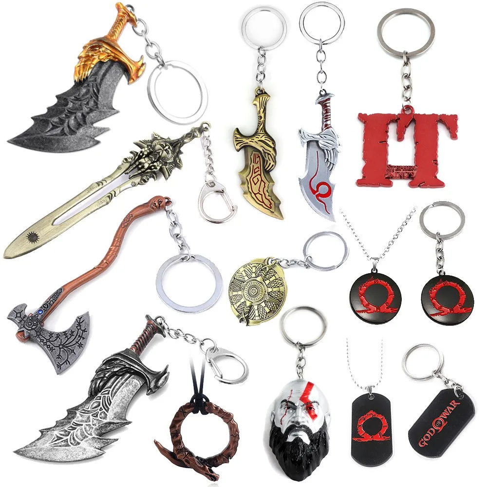 

New New God of War 4 Kratos sword Keychain Pendant keyring jewelry men and women car key chain Accessories