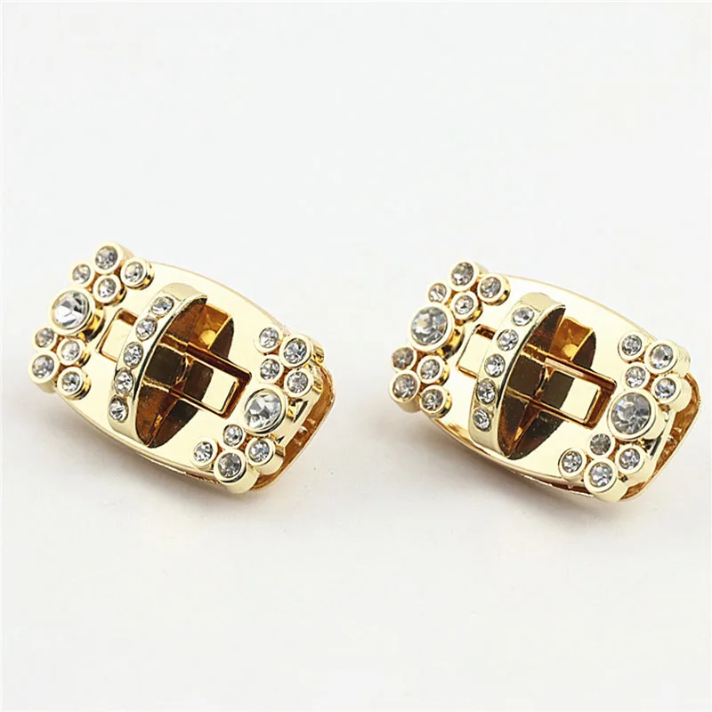 10Pcs Rhinestone Oval Lock Handbag Bag Twist Turn Lock Buckle Purse Snap Closure Clasp DIY Bag Hardware Replacement Accessories