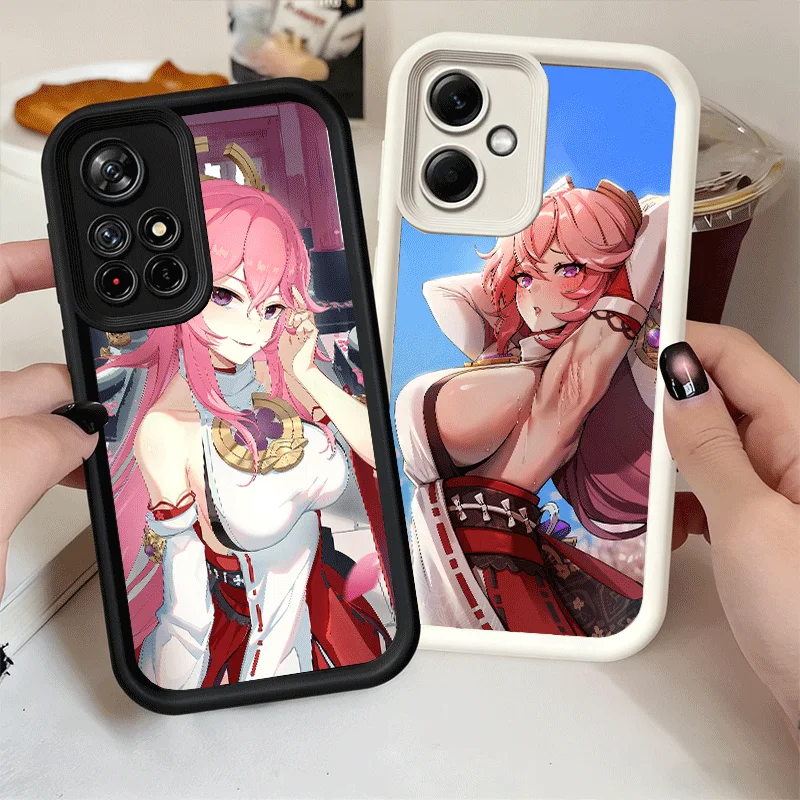 Фото Мягкий чехол для телефона Genshin Impact Yae Miko для Xiaomi Poco X7 X6 X5 Pro X4 Gt X3 F7 Ultra M8 M7 Redmi 15C 15 14C 13 13C 12 12C 10 1 №1