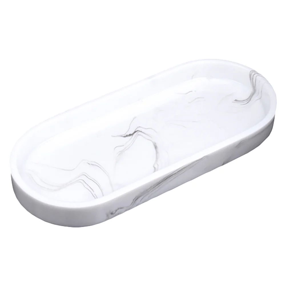 

Tray Vanity Bathroom Marble Resin Toilet Dish Tank Organizer Storage Soap Modern Jewelry Perfume Display Ceramic Ring Holder