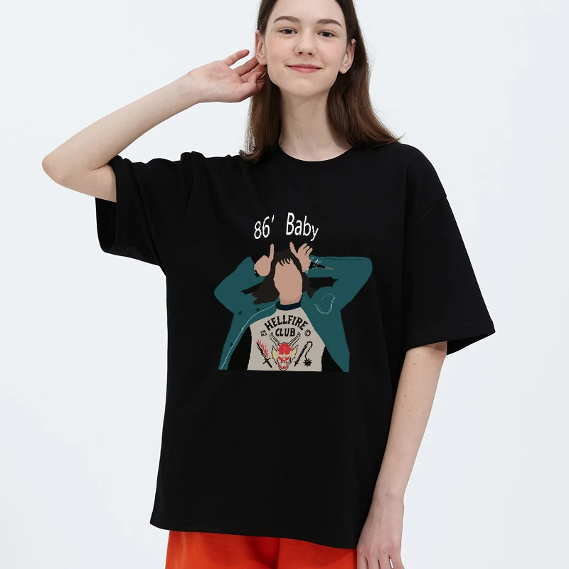 

Hot Sale 86 Baby Brand T-shirt Men New Stranger Things 4 Eddie Munson Fashion 100% Cotton Tees High Quality Casual Short Sleeve
