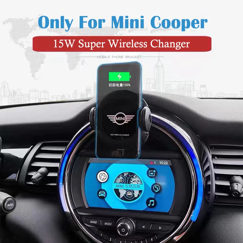 

L Infrared Sensor Automatic Qi Fast Wireless Car Phone Charger Holder for Mini JCW One F54 F55 F56 F60