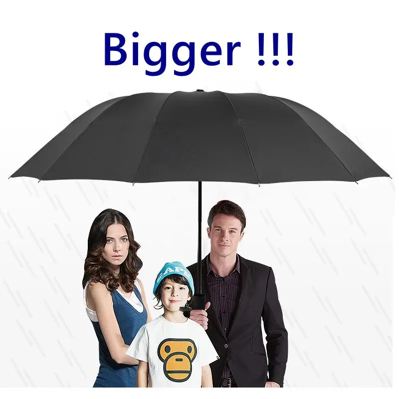 

Большой зонт от дождя, большой семейный Зонт с защитой от УФ-лучей, 12 ребер, защита от солнца и ультрафиолетовая защита, доступен для 1-3 человек