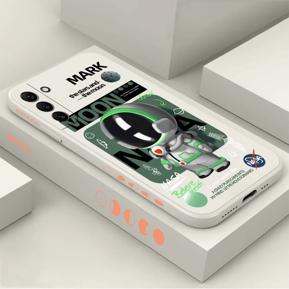 

Voyage Astronaut Phone Case For Samsung Galaxy S23 S22 S21 S20 FE Ultra 5G S11 S11E S10 S10E S9 Plus Lite Cover Funda Cqoue Capa