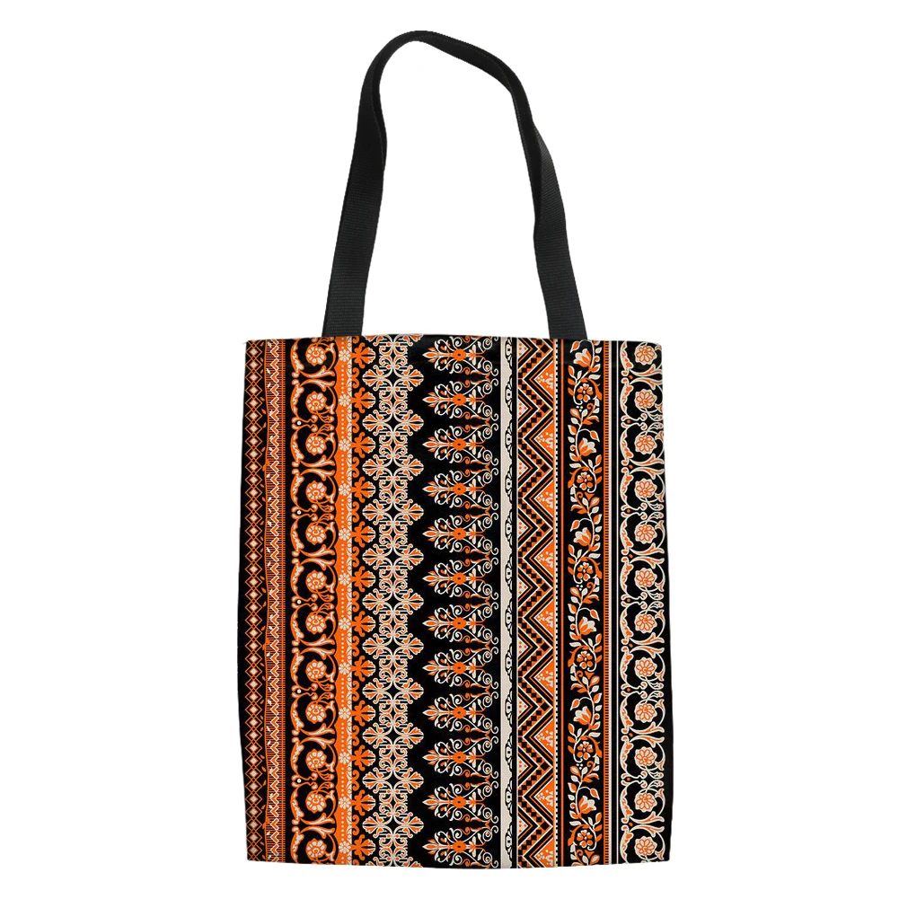 Africa Element Pattern Portable Shopping Bag Fashion Outdoor Travel Handbag Lightweight Adult Women Bolso De Mano