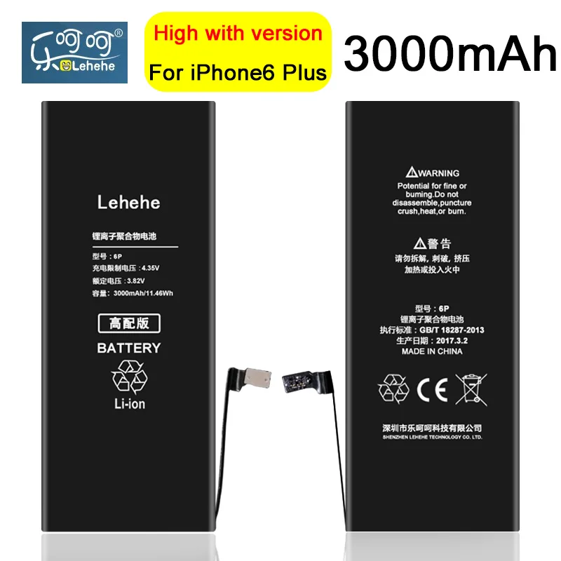 New Original LEHEHE Battery for Iphone 6 Plus 3000mAh High Quality New 100% 0 Cycle Battery Replacement with Tools Gifts