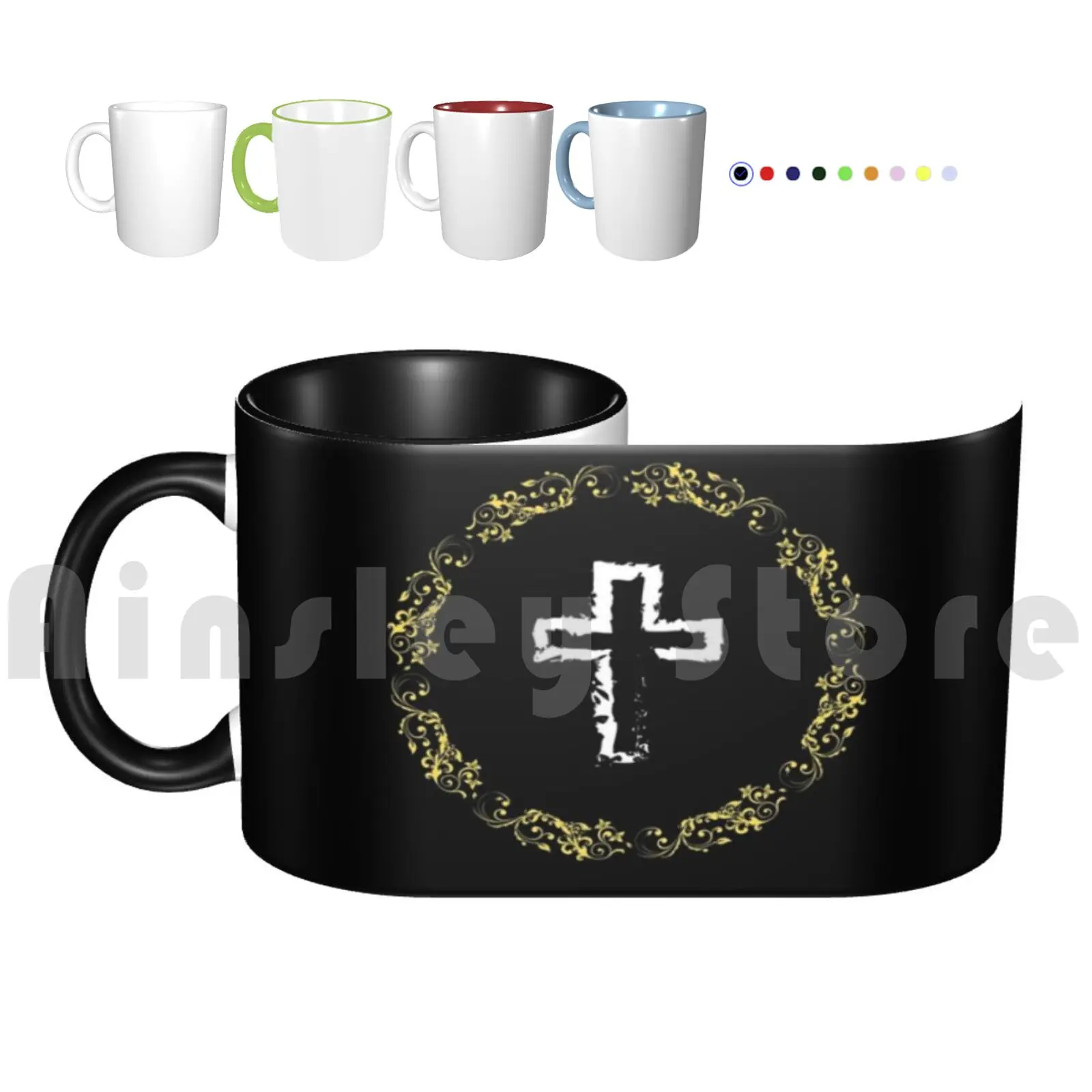 

Delicate Gold Cross Faith Mugs Coffee Cups Cross Christian Jesus Religious Bible God Faith Christ