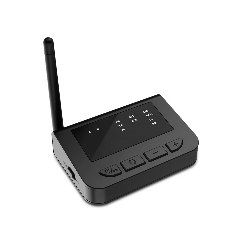 

2in1 Wireless Transmitter Bluetooth-compatible V5.0 Low Latency HD TX/RX/BYPASS Receiver with LED Indicator AUX Adapter