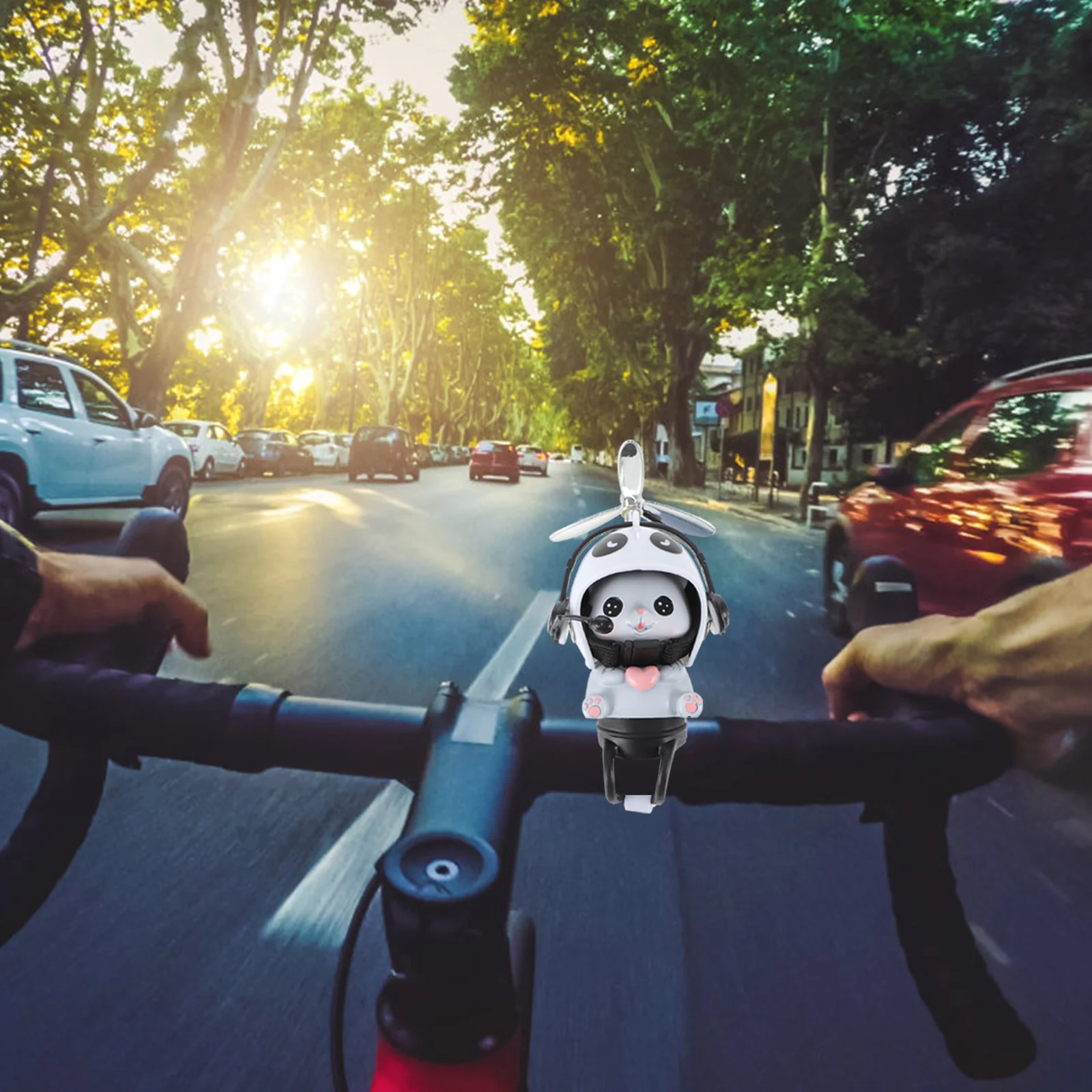 

Car Ornaments Electric Bike Accessories Men Cat With E Bike Accessories Ornaments Pendant Bike Bells